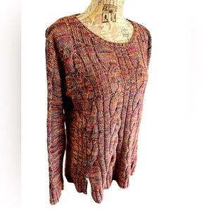 Michael Stars Colorful Cable Knit 100% Cotton Sweater